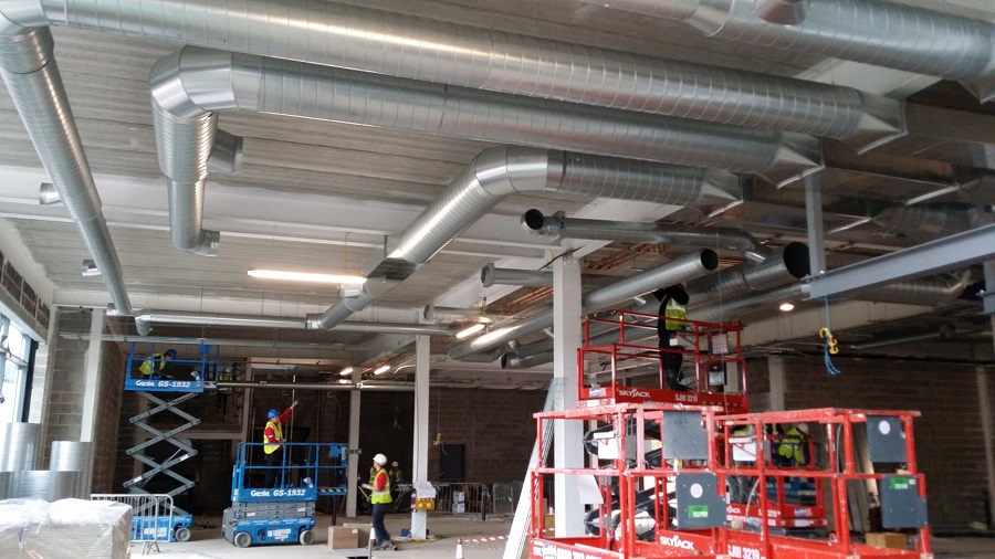 ventilation duct installation work